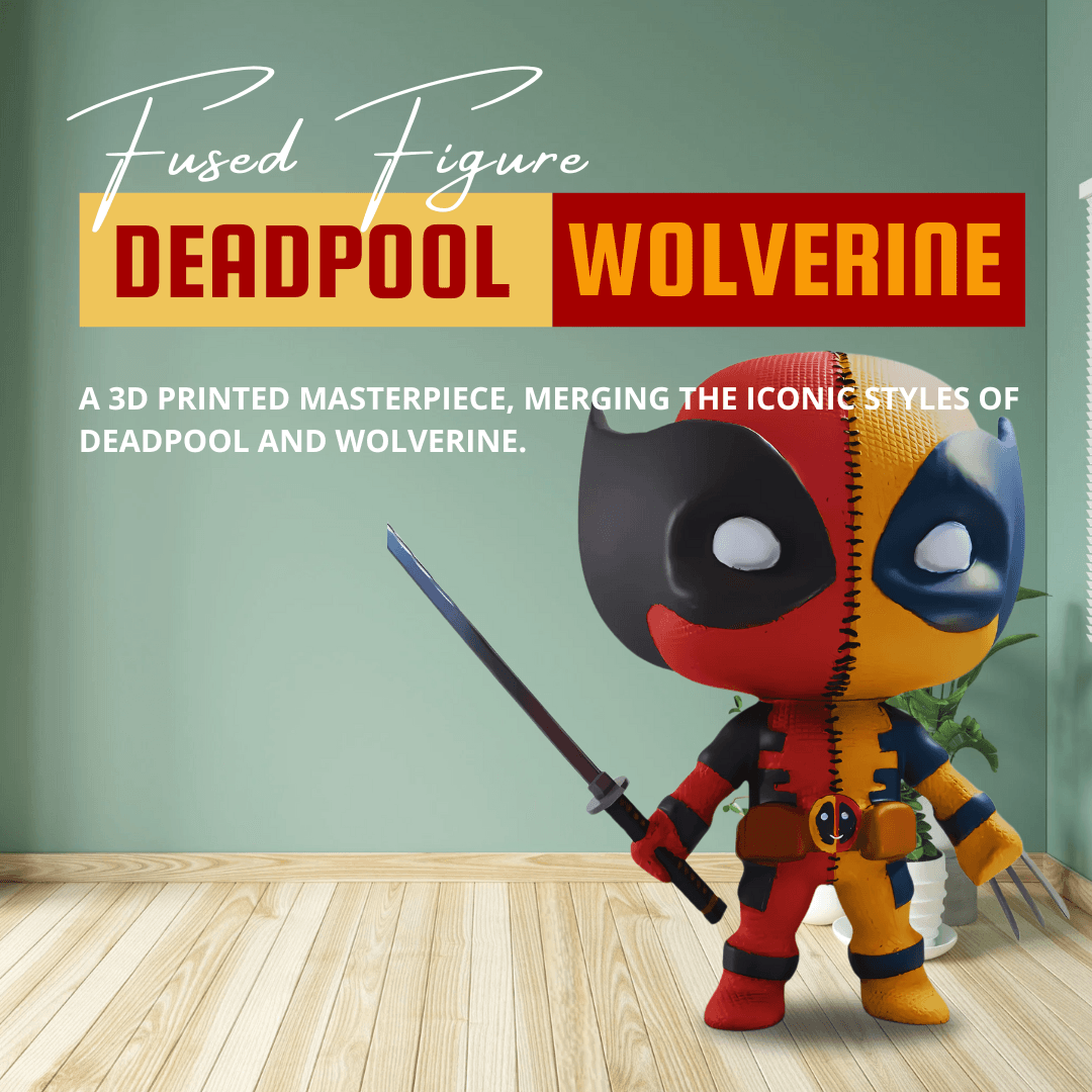 Deadpool & Wolverine Merged Figure – Marvel Hybrid 3D Printed Statue