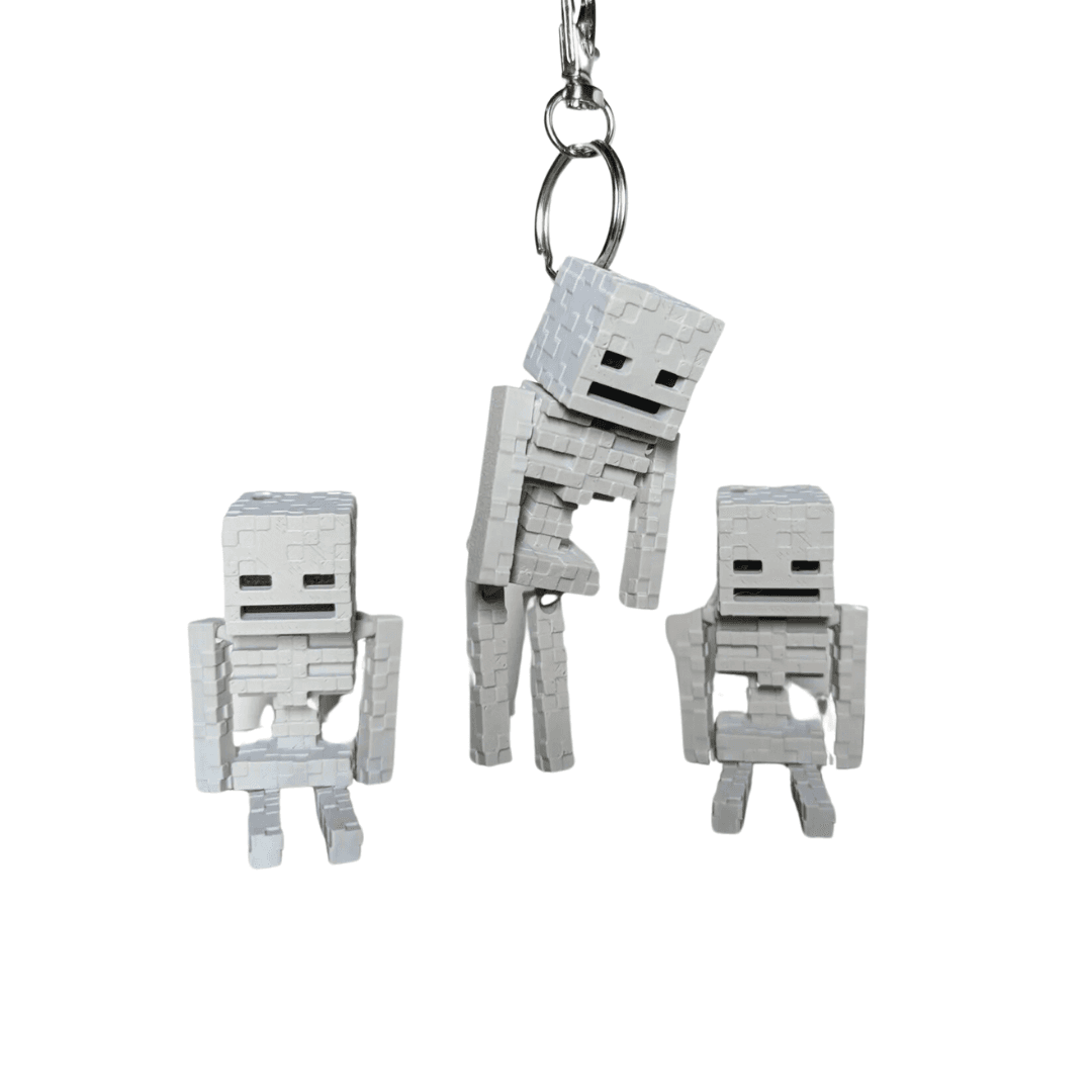 Minecraft Skeleton Keychain – Pixelated Game Collectible