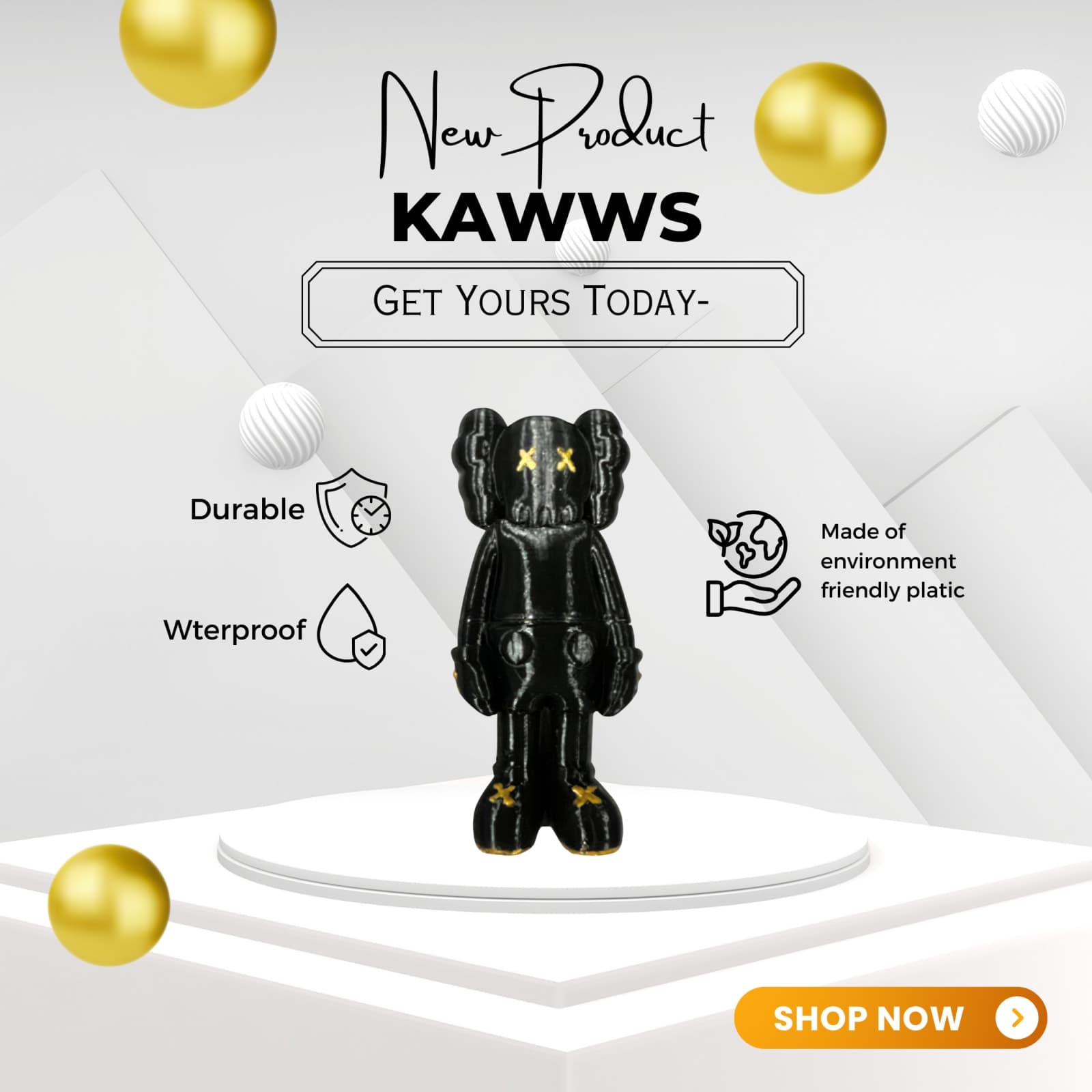 KAWS Style Figure – 3D Printed Designer Art Toy