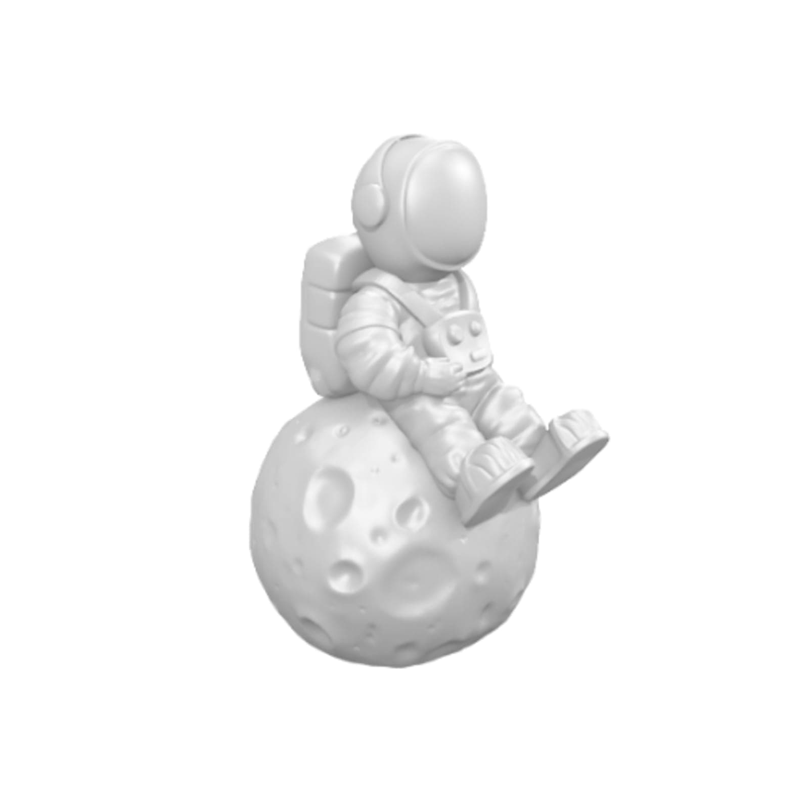 Astronaut on Moon Statue – 3D Printed Space Décor Figurine