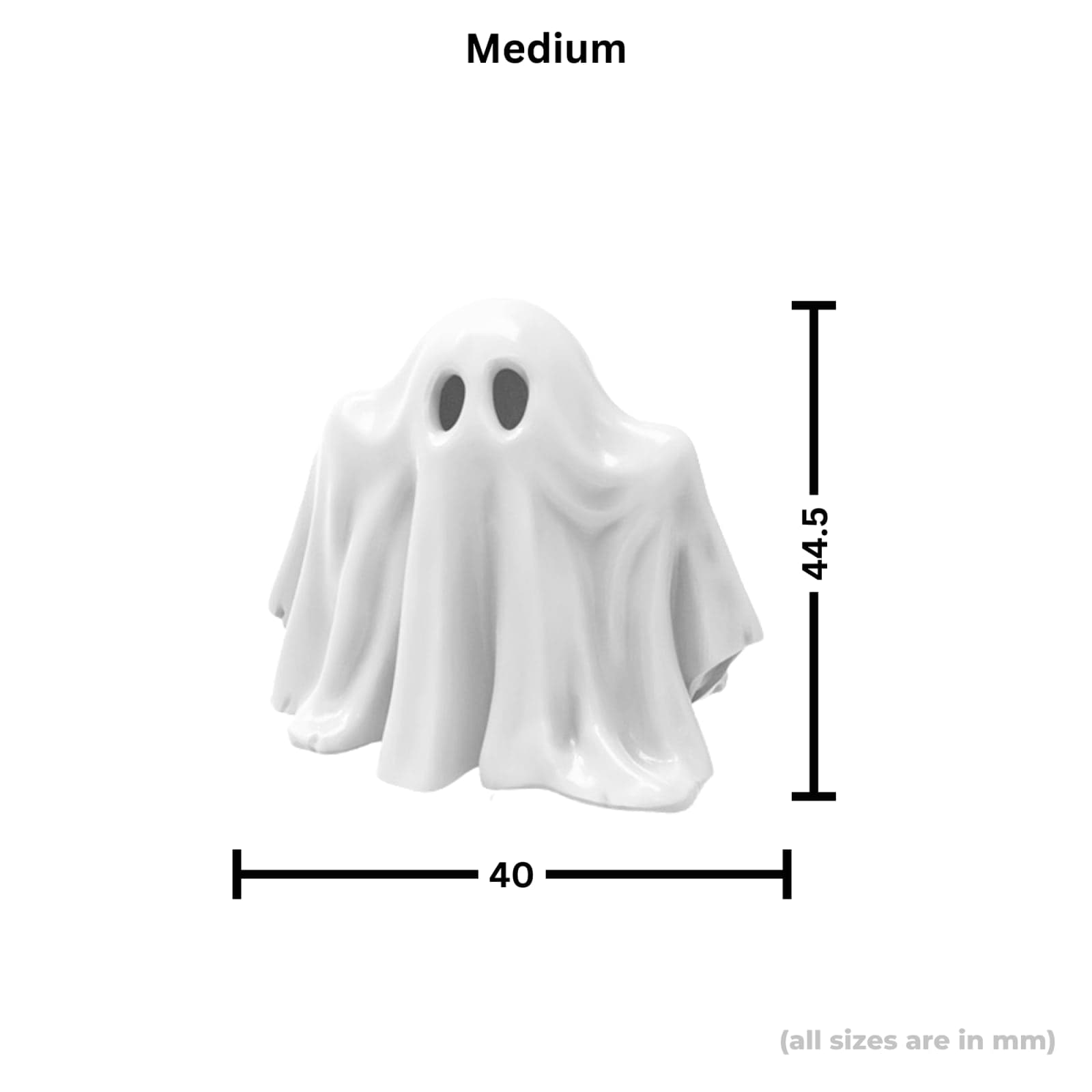 Short Ghost Figurine – Cute 3D Printed Spooky Collectible