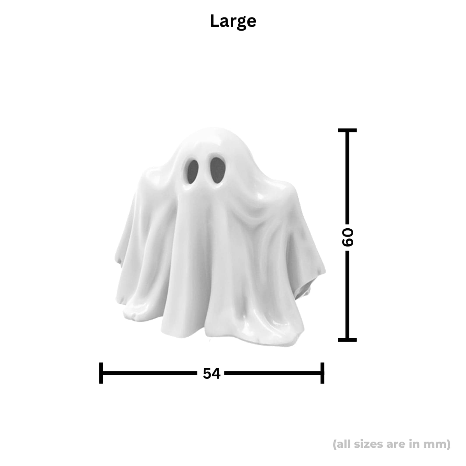 Short Ghost Figurine – Cute 3D Printed Spooky Collectible