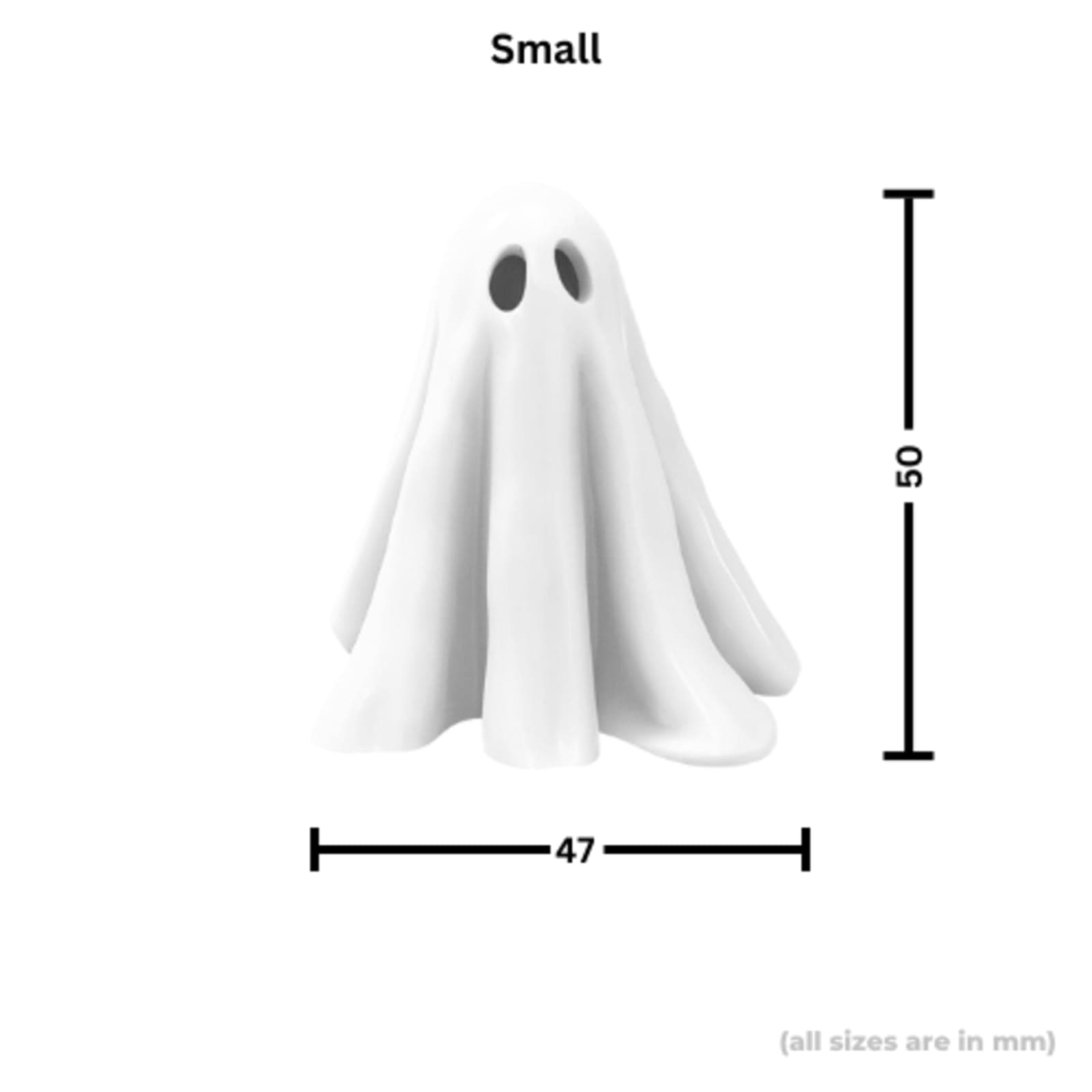 Tall Ghost Figurine – Spooky 3D Printed Horror Collectible
