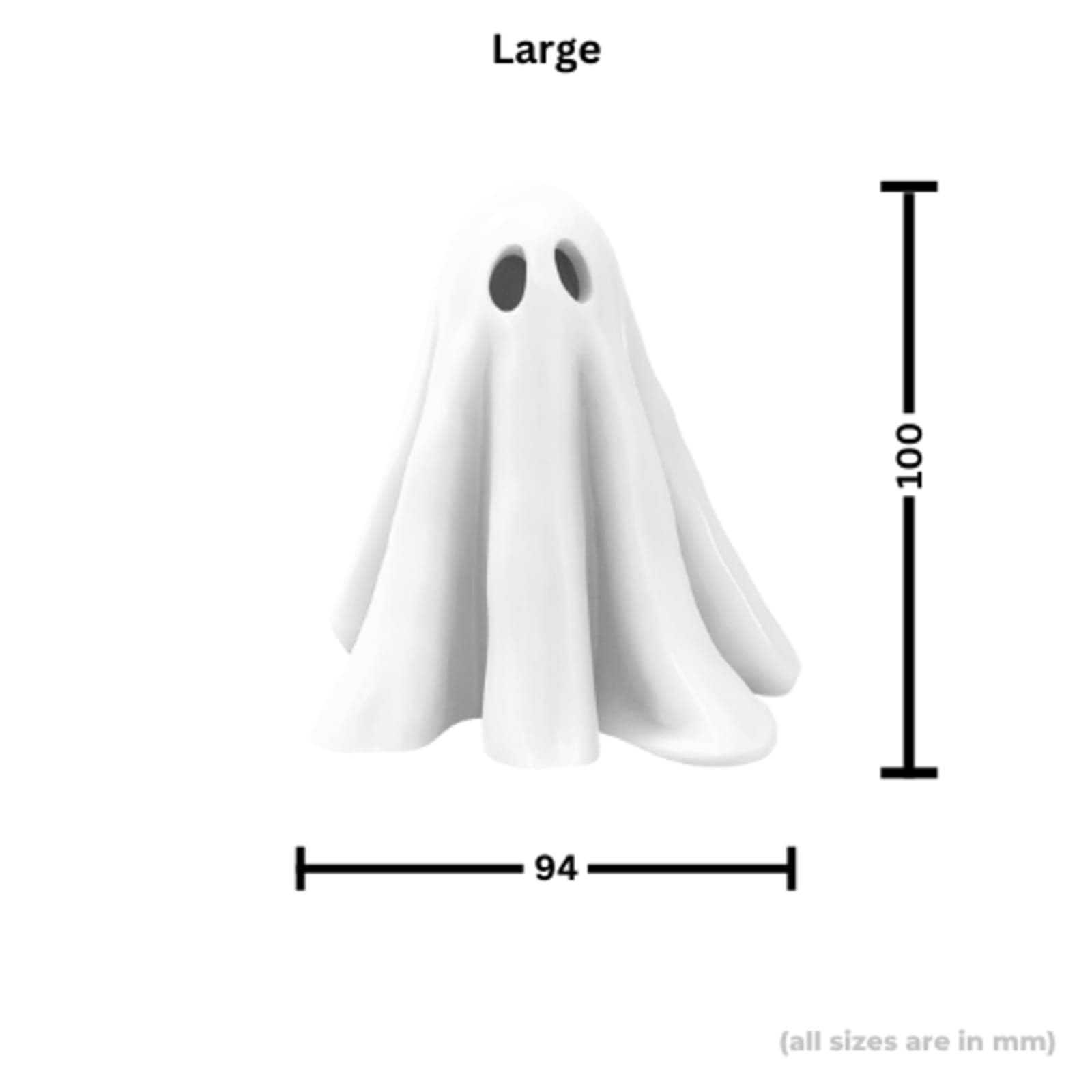 Tall Ghost Figurine – Spooky 3D Printed Horror Collectible