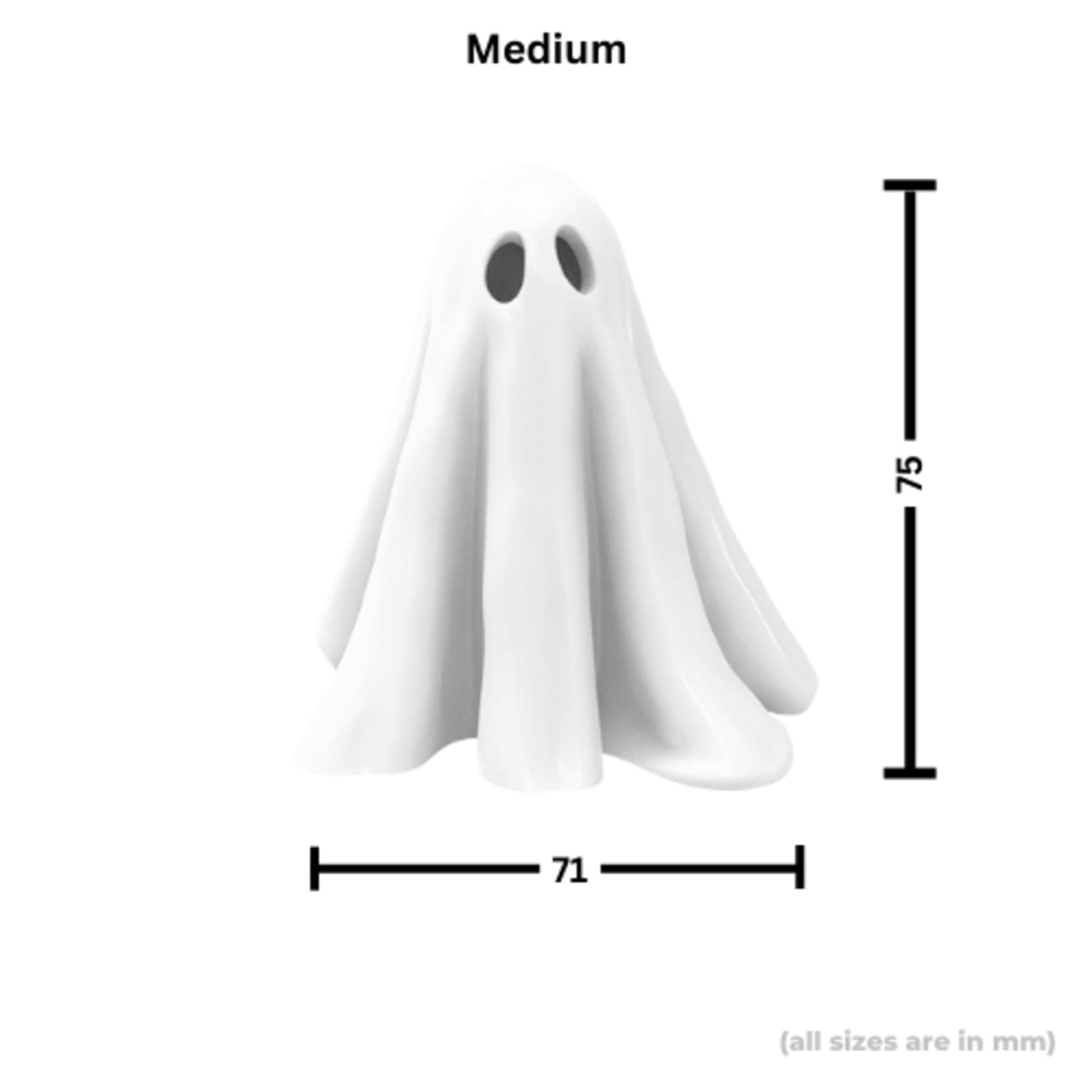 Tall Ghost Figurine – Spooky 3D Printed Horror Collectible