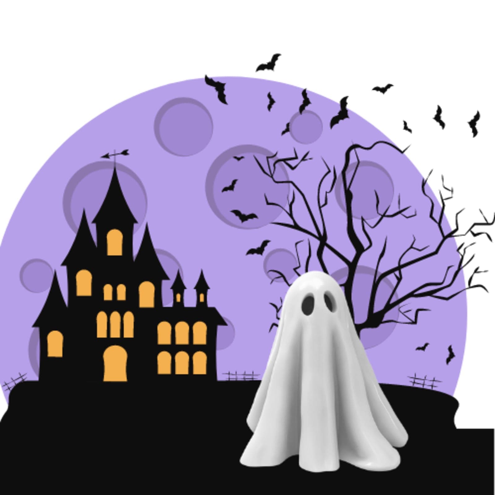 Tall Ghost Figurine – Spooky 3D Printed Horror Collectible