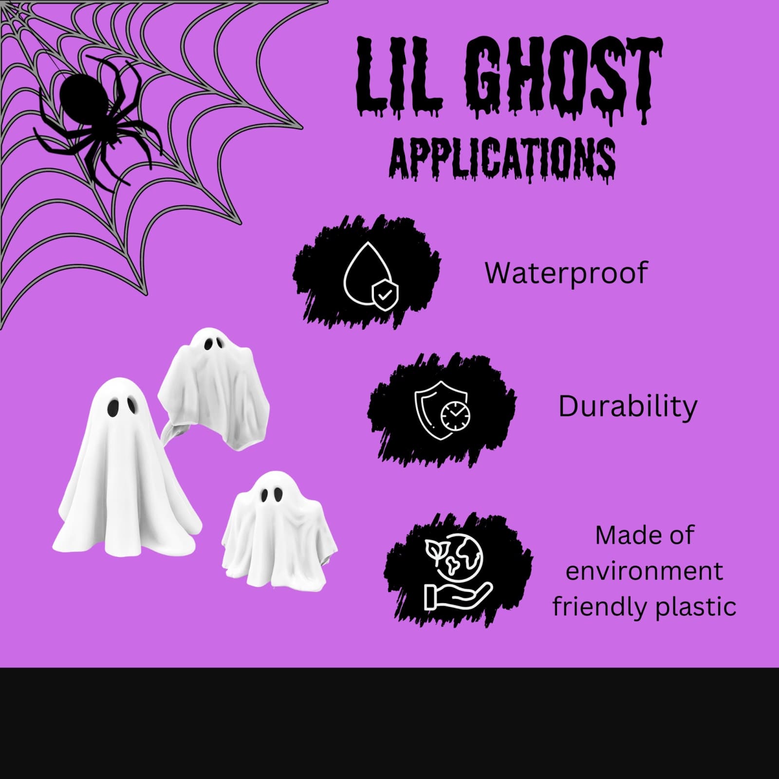 Ghost Figurines (Set of 3) – 3D Printed Spooky Décor Collection