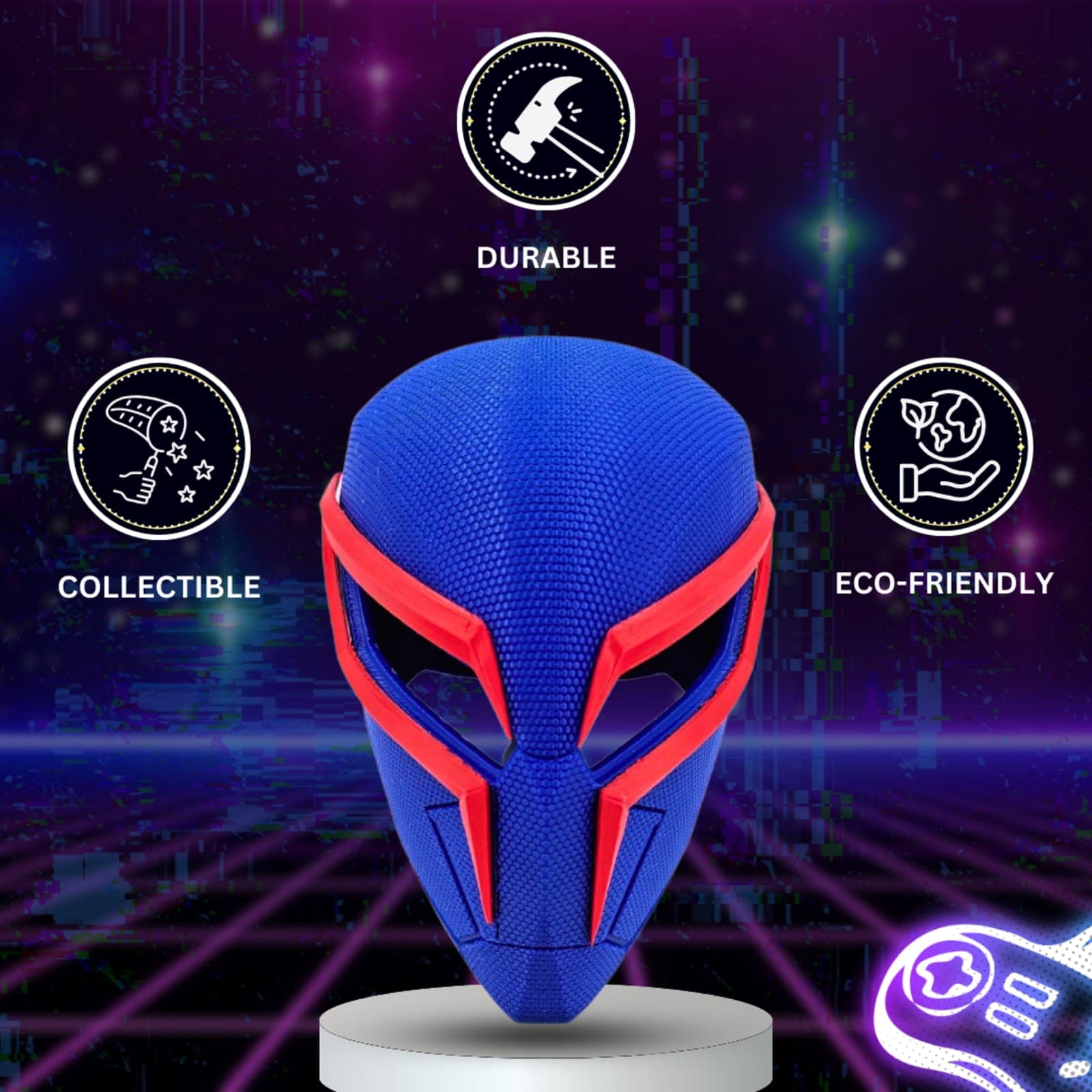 Spider-Man 2099 Mask – 3D Printed Futuristic Cosplay Helmet
