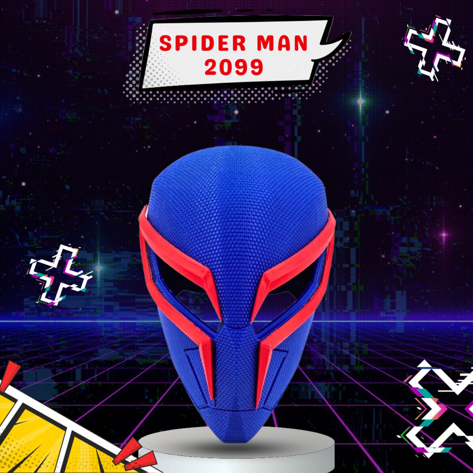 Spider-Man 2099 Mask – 3D Printed Futuristic Cosplay Helmet