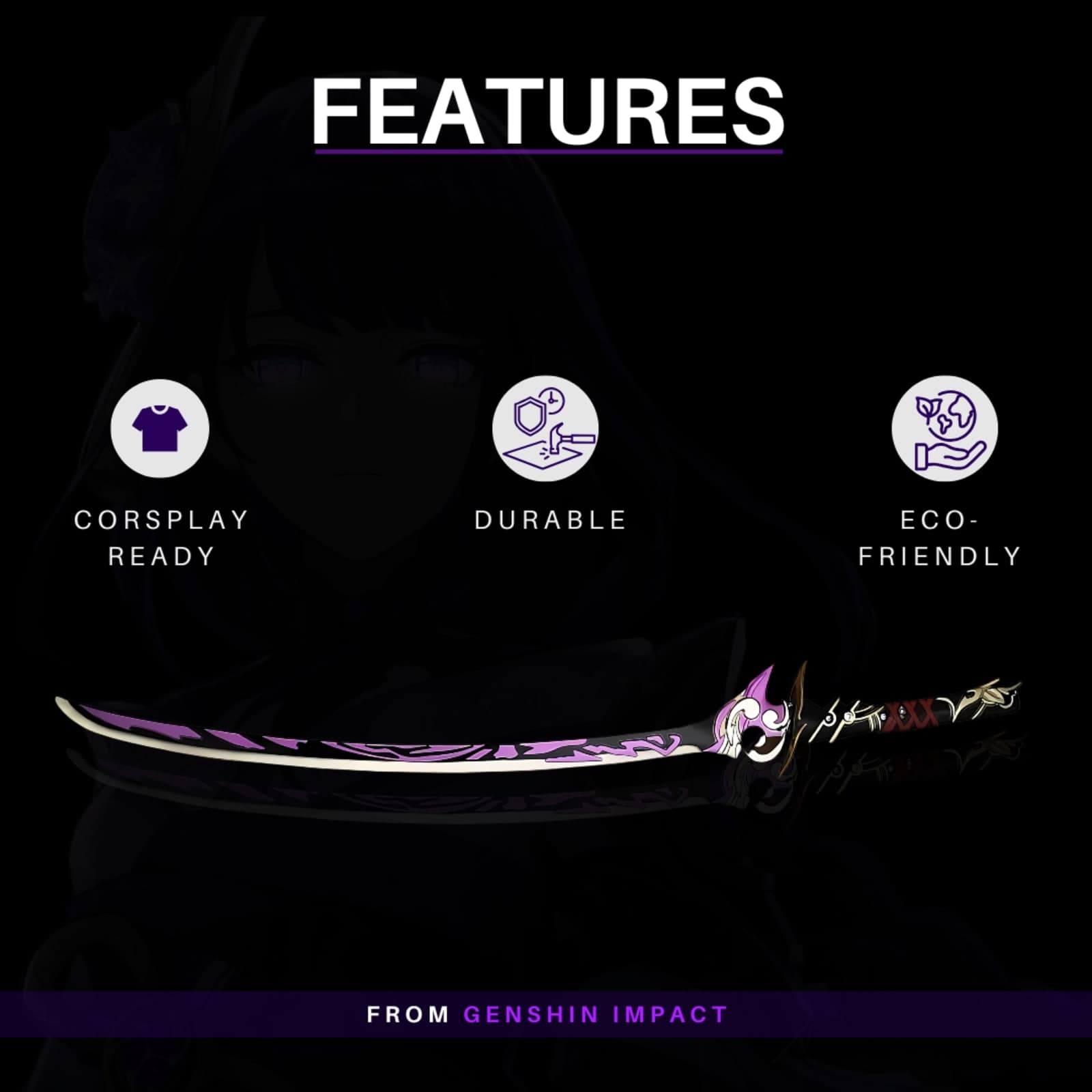 Raiden Shogun's Engulfing Lightning Sword – Genshin Impact Replica
