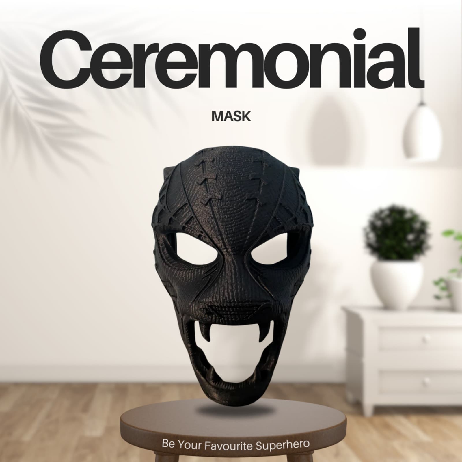Ceremonial Mask – Handcrafted Style 3D Printed Cultural Décor