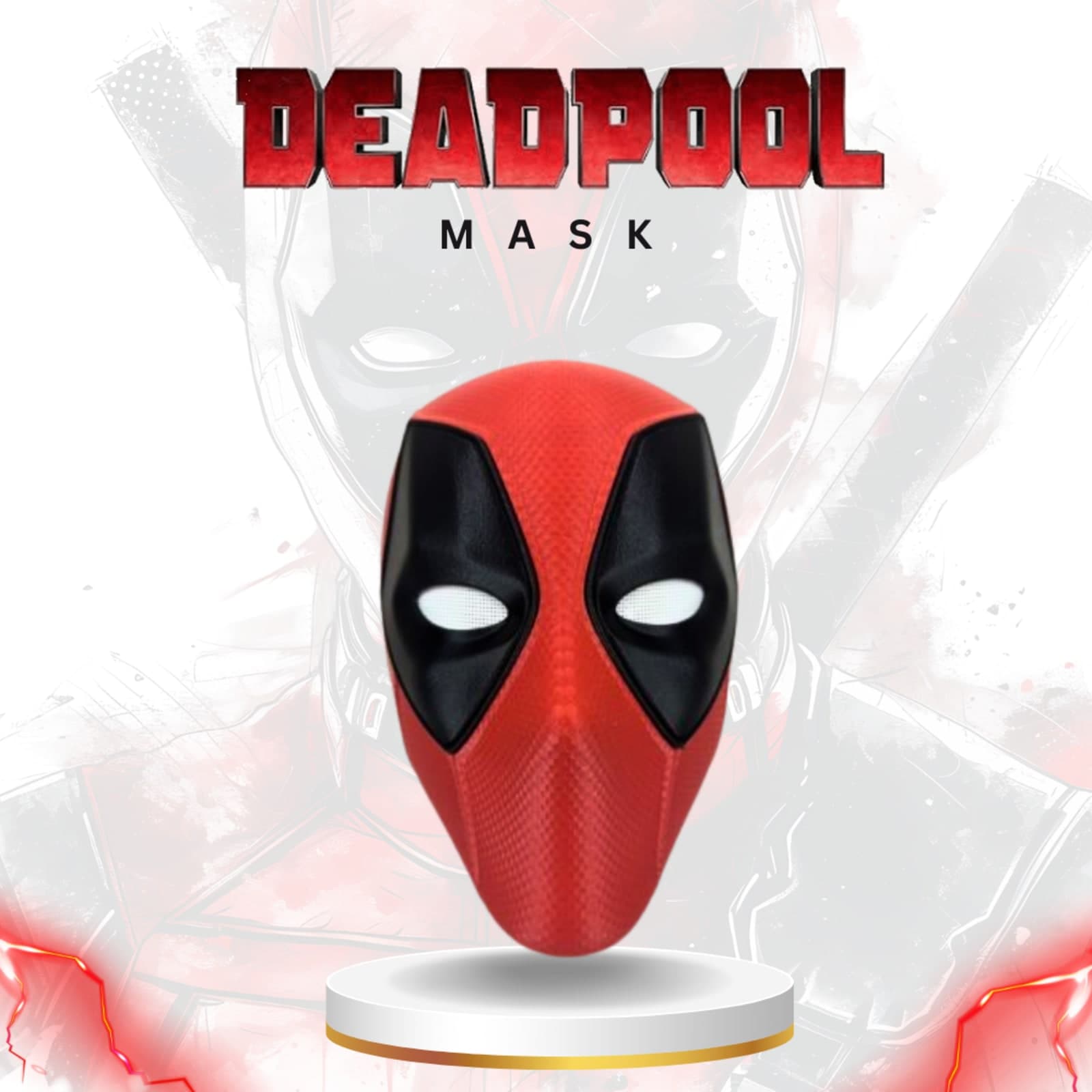 Deadpool Mask – Full-Face 3D Printed Cosplay Helmet