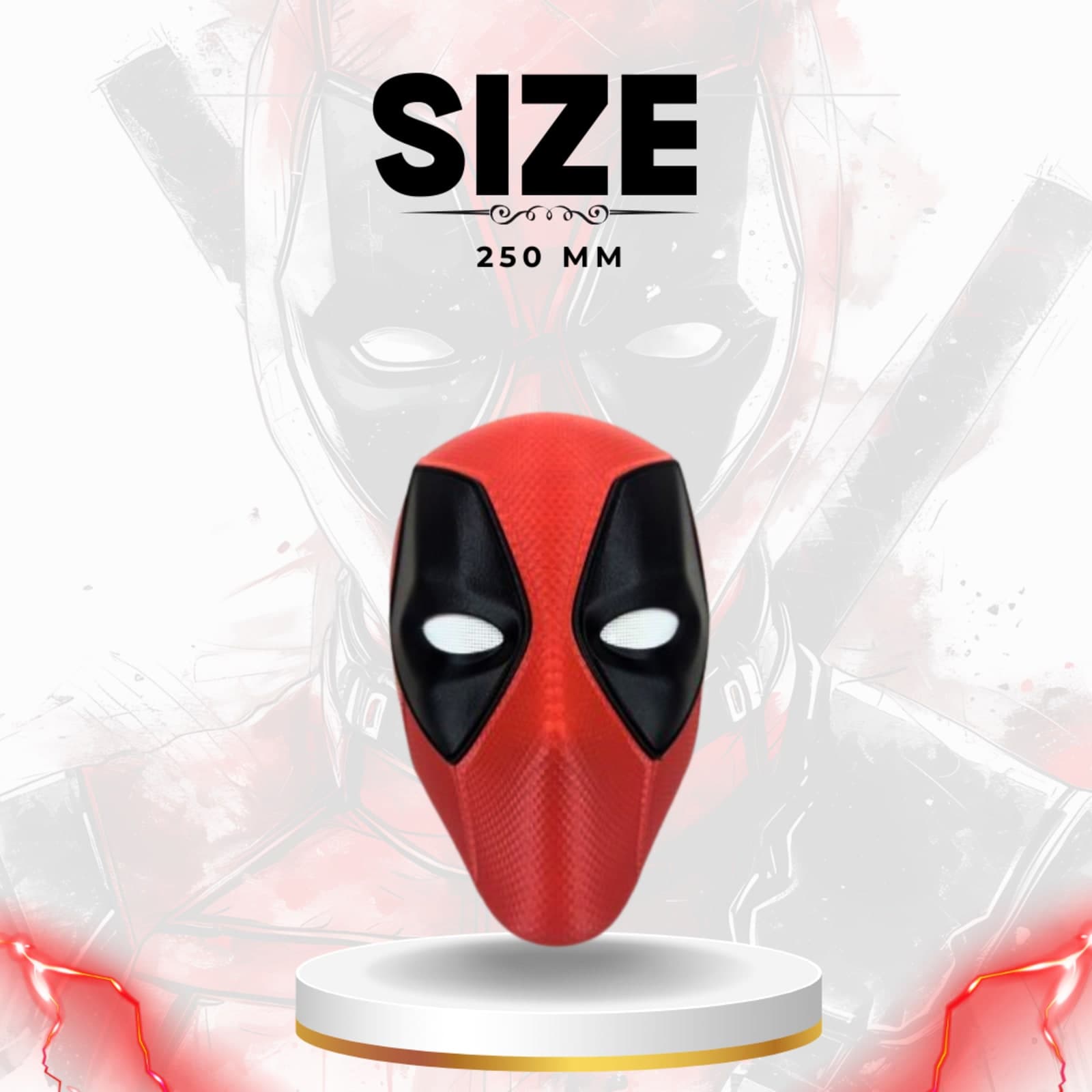 Deadpool Mask – Full-Face 3D Printed Cosplay Helmet