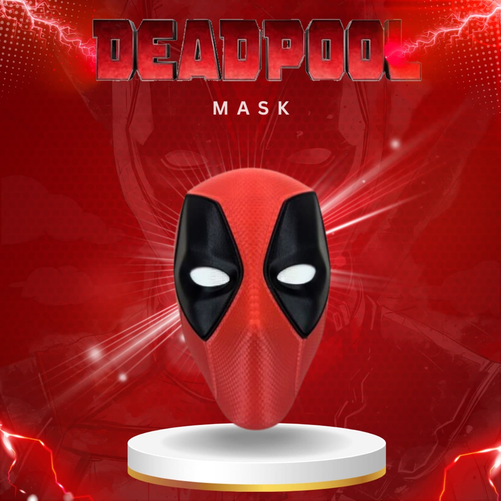 Deadpool Mask – Full-Face 3D Printed Cosplay Helmet