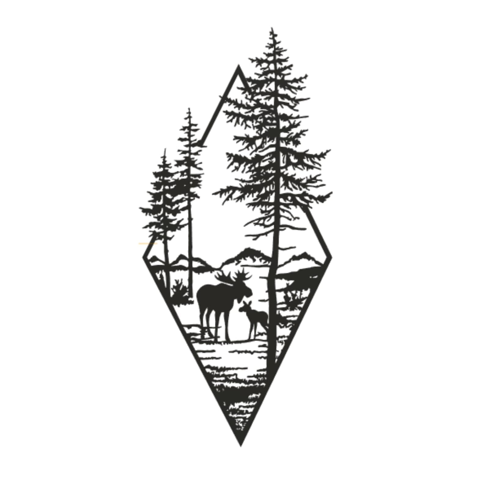 Elk in the Forest Wall Hanging – 3D Printed Nature Décor