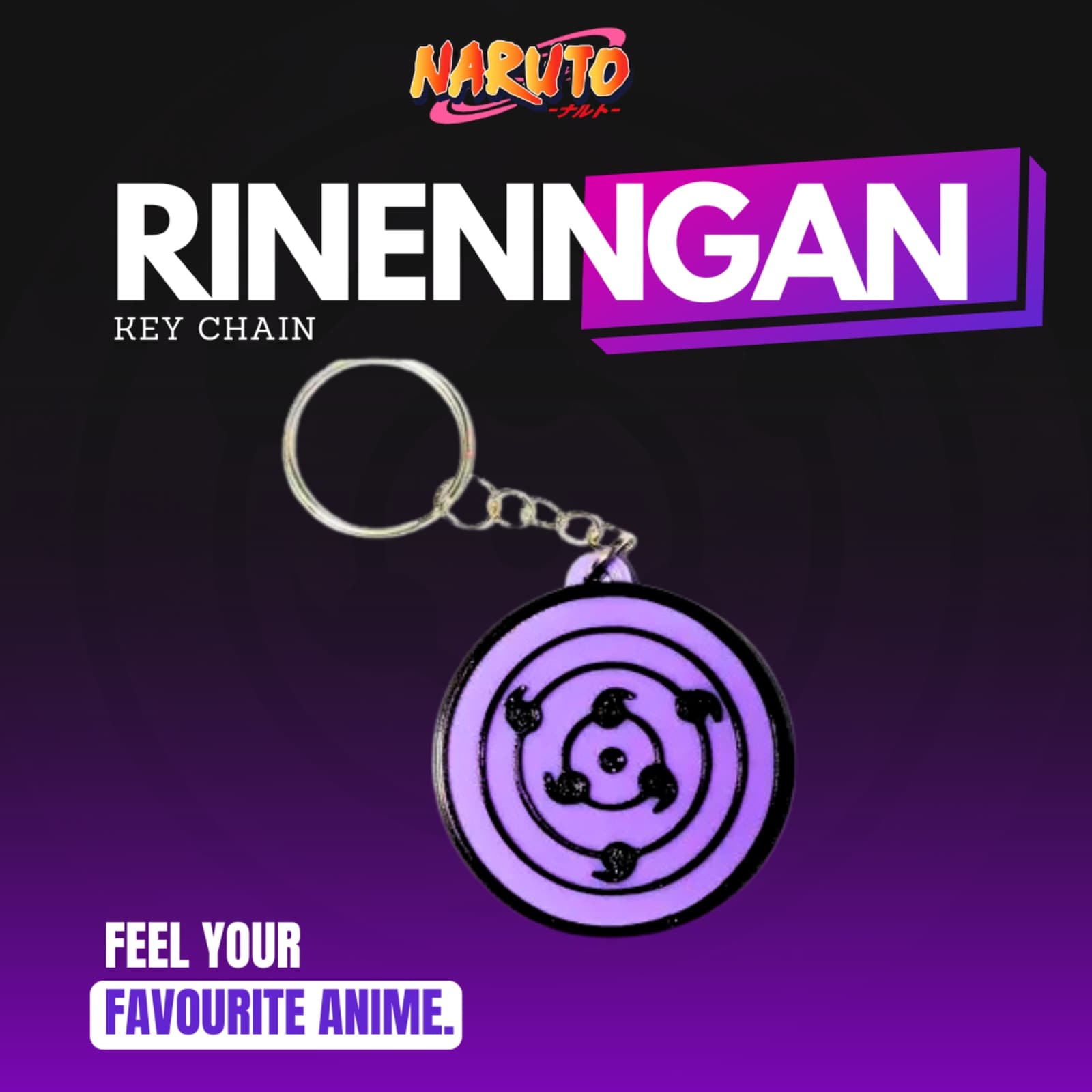 Rinnegan Keychain – Naruto 3D Printed Anime Accessory