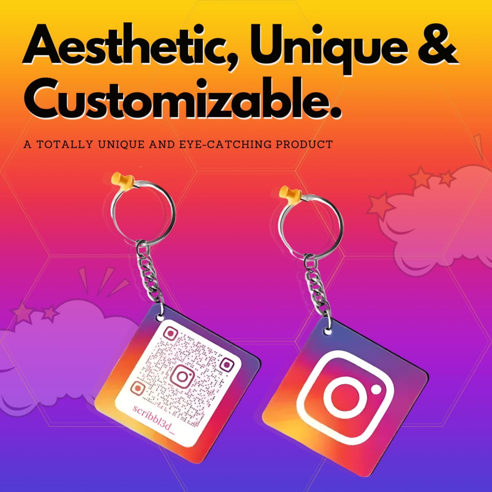 Instagram Logo Keychain – 3D Printed Social Media Charm