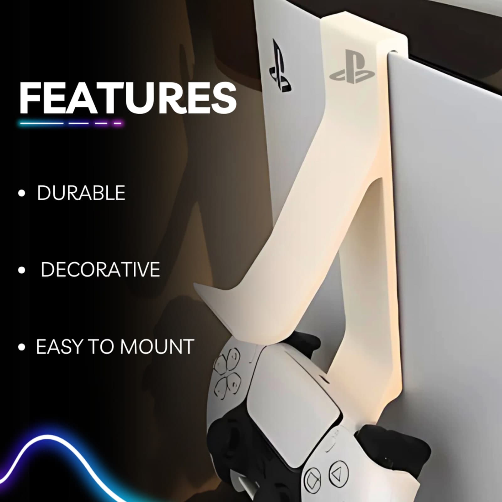PlayStation Controller Holder – 3D Printed Gaming Stand Organizer