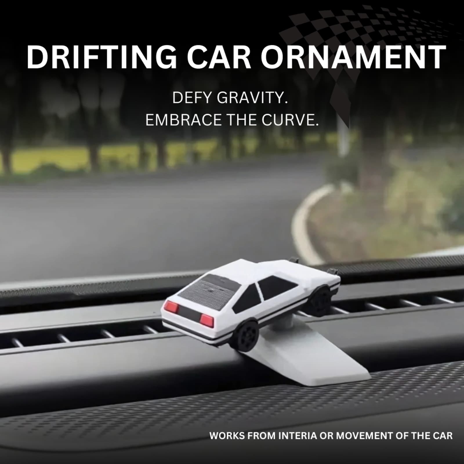 Drifting Car LED Ornament – 3D Printed Dashboard Décor