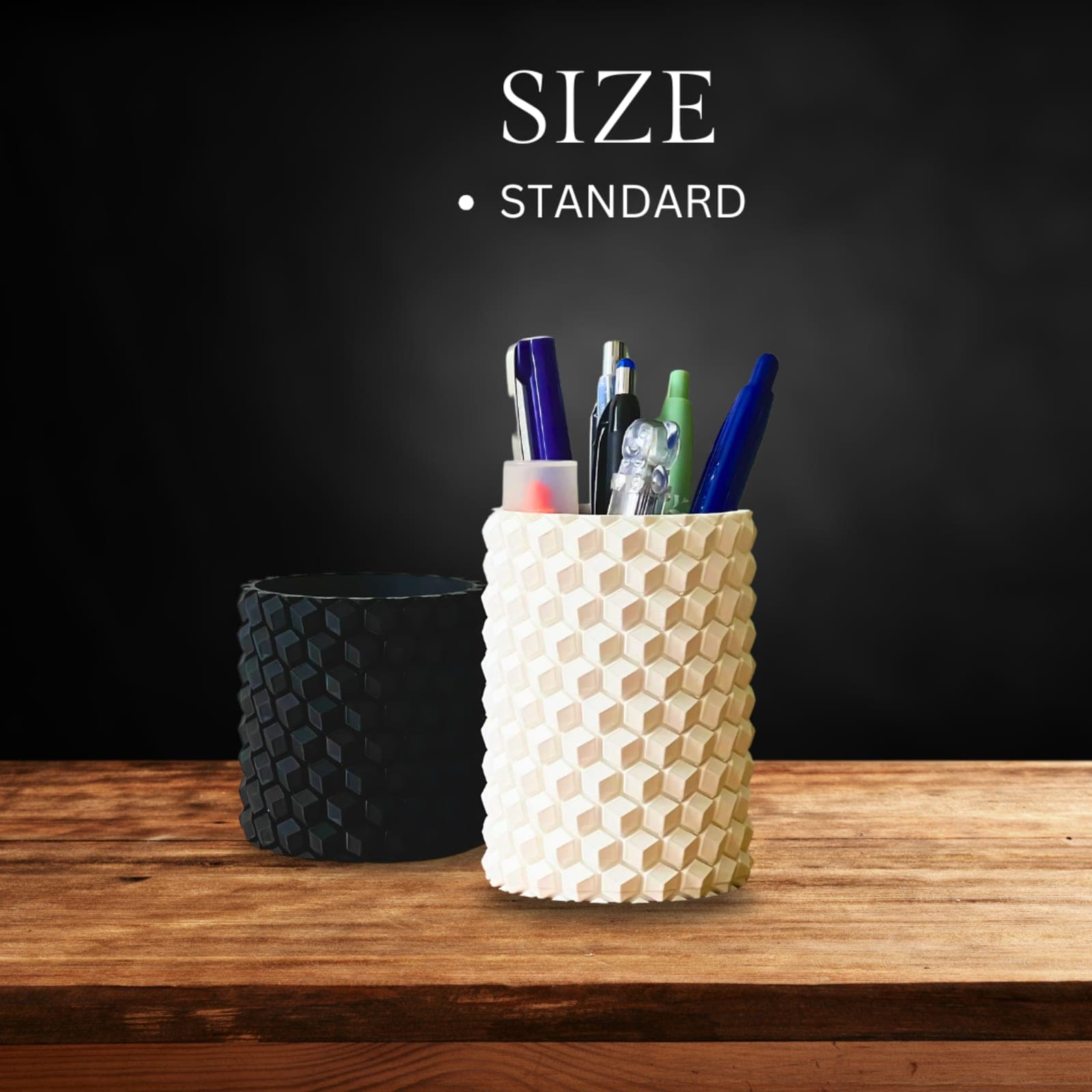 Pencil Holder – 3D Printed Modern Desk Organizer