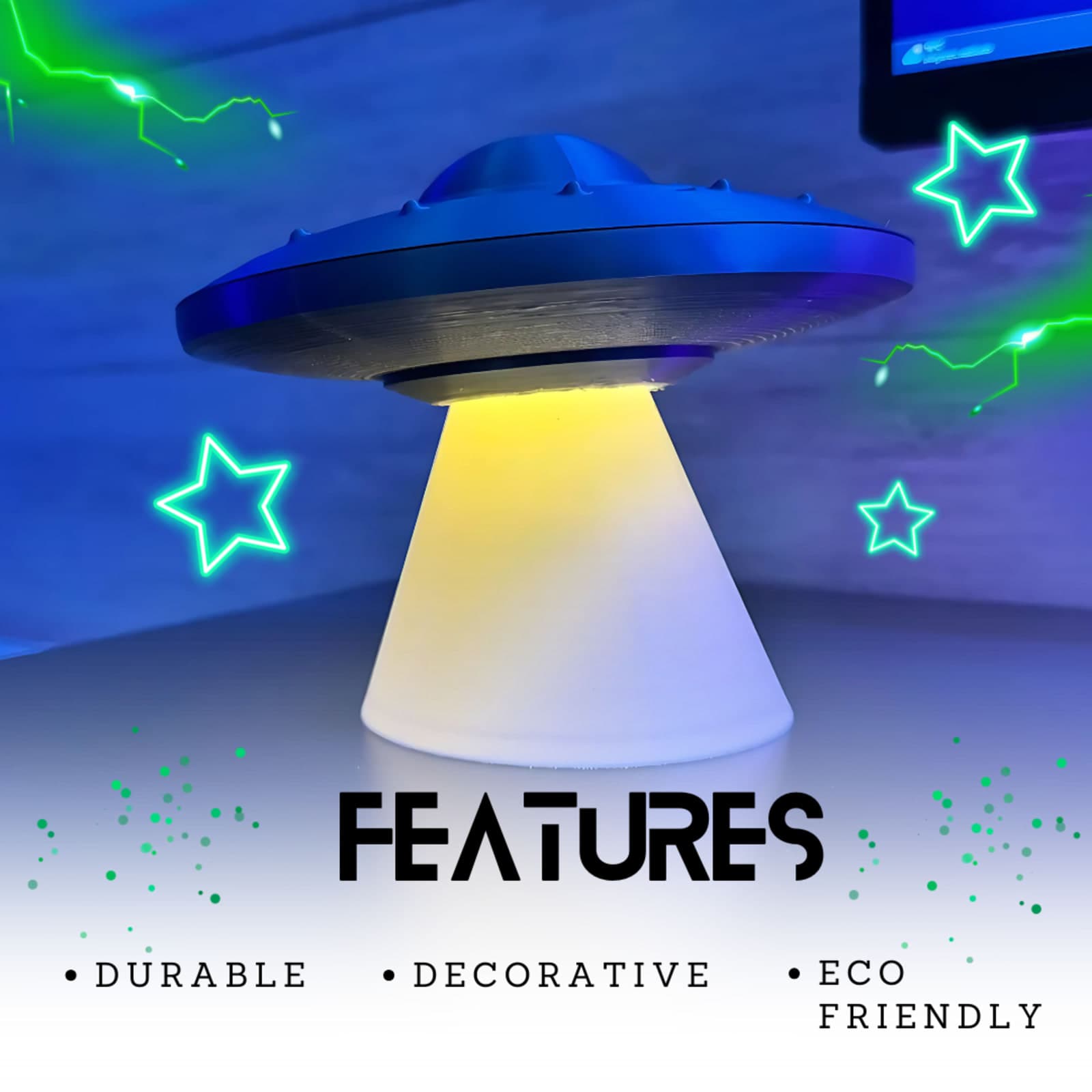 UFO Lamp – 3D Printed Futuristic LED Night Light