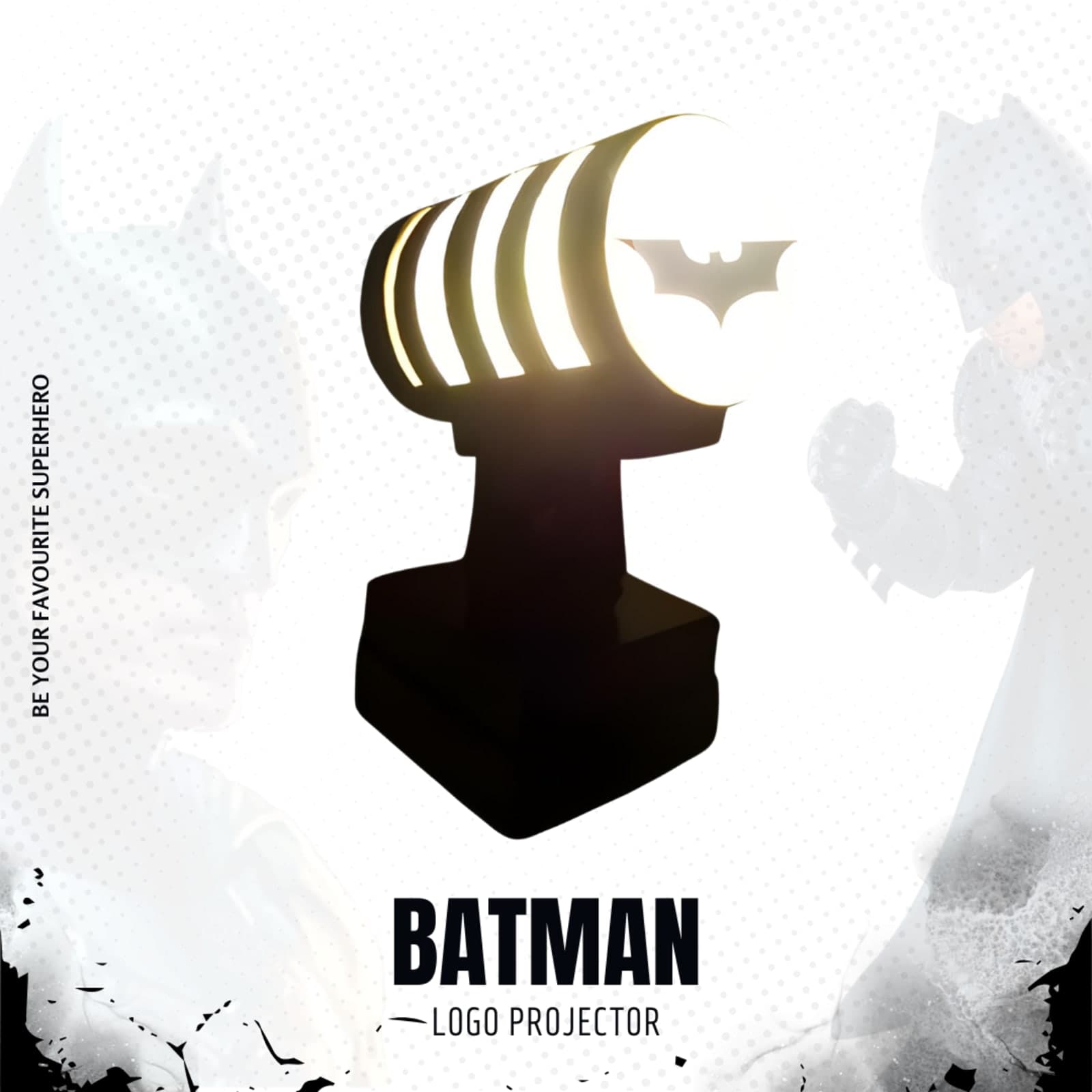 Batman Inspired Logo Projector – 3D Printed LED Bat Signal Light