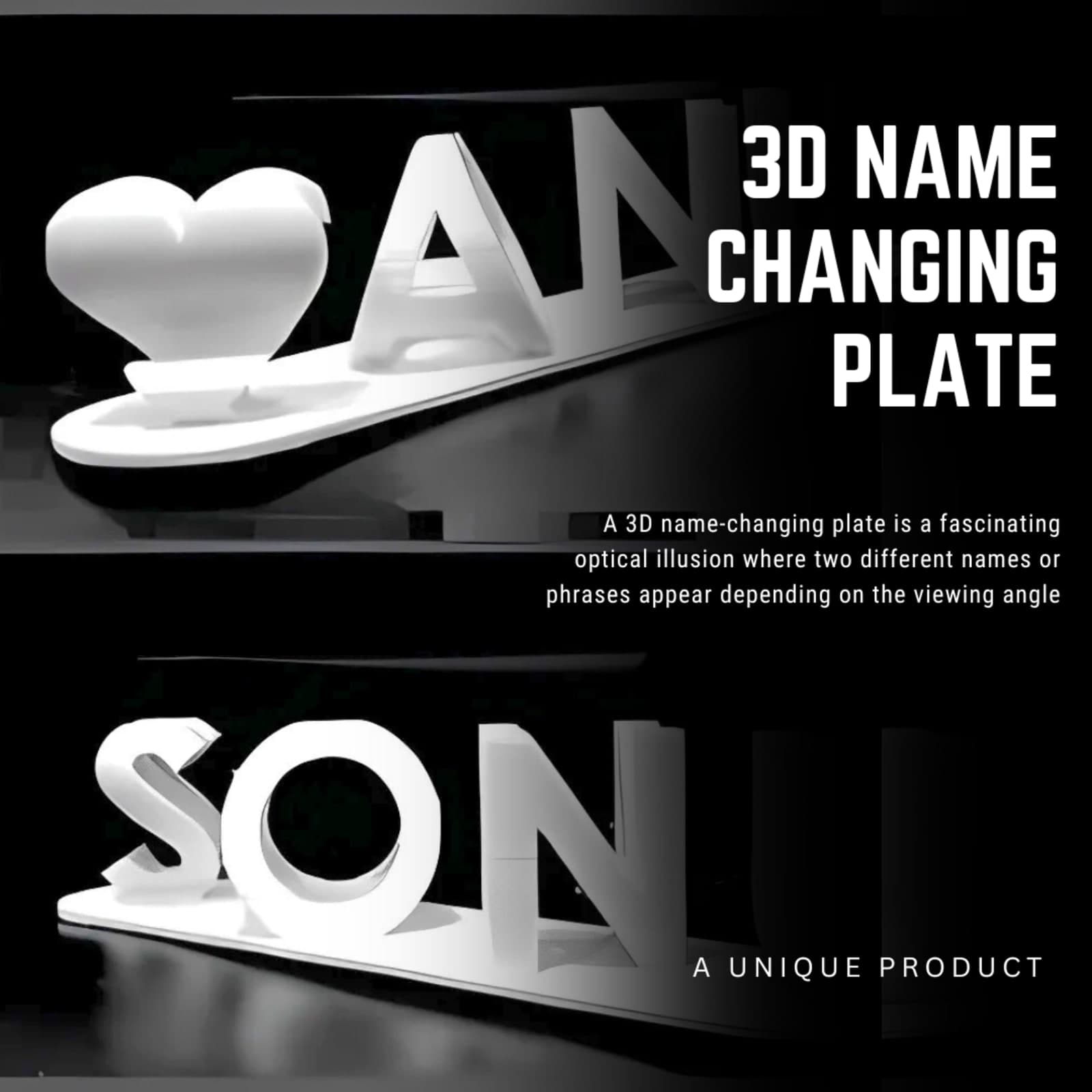 3D Name Plate – Custom LED Personalized Display Sign