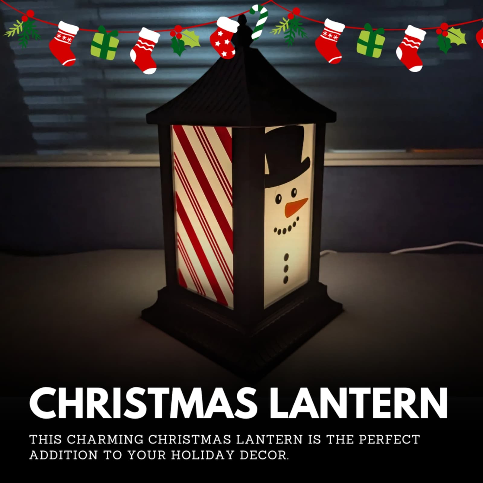 Christmas Lantern – 3D Printed LED Festive Décor Light